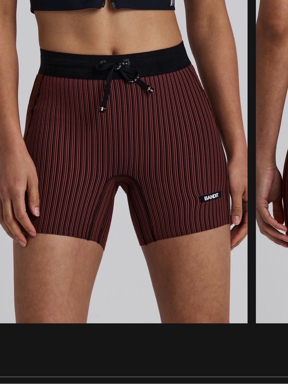 NWT BANDIT Cadence compression shorts 5” mahogany/black XS